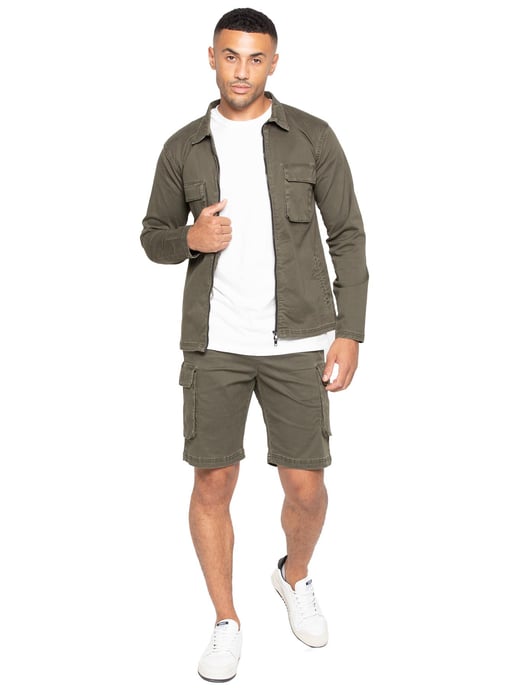 Enzo | Heren Cargo Korte Broek - Khaki - Image 6
