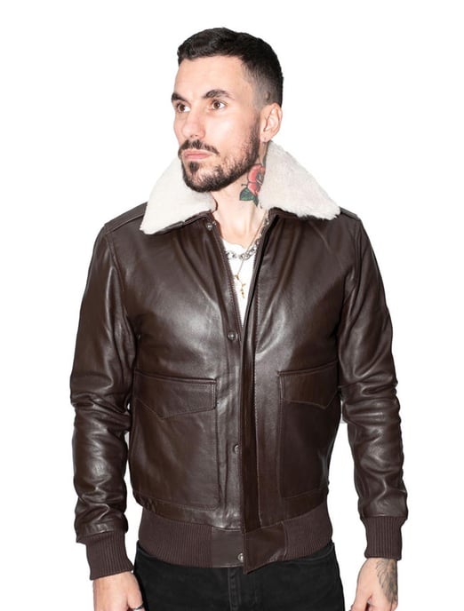 Mens Air Force A2 Cowhide Bomber Jacket-Montreal