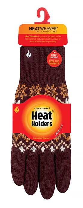 Heat Holders - Dames Zachte Thermische Handschoenen - Wijn - Image 2