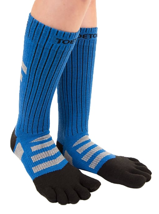 TOETOE - Heren & Dames Buiten 3D Terry Walker Gevoerde Woltenen Socks - Zwart & Blauw - Image 2
