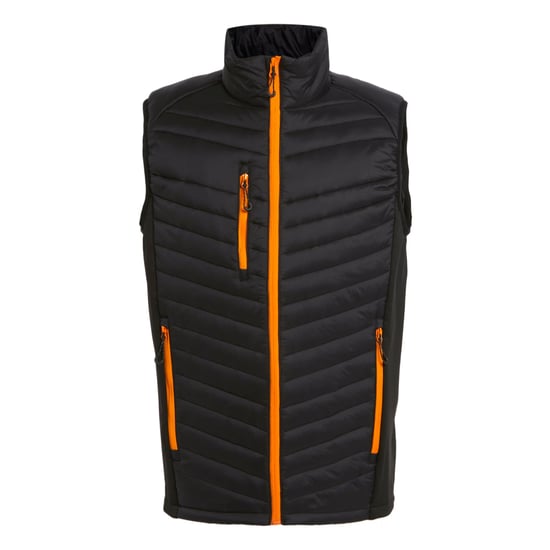 Regatta Mens Navigate Quilted Hybrid Gilet (Black/Orange Pop)