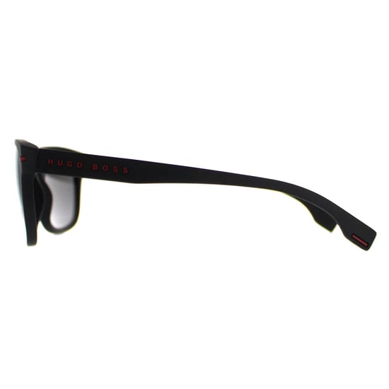 Hugo Boss Rectangle Mens Matte Black Red Silver Mirror BOSS 1322/S