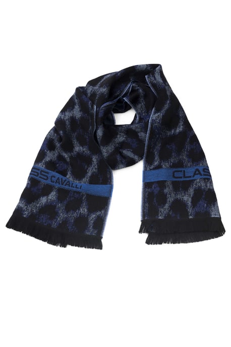 Cavalli Class Heren Blauwe Wol Sjaal - Image 3