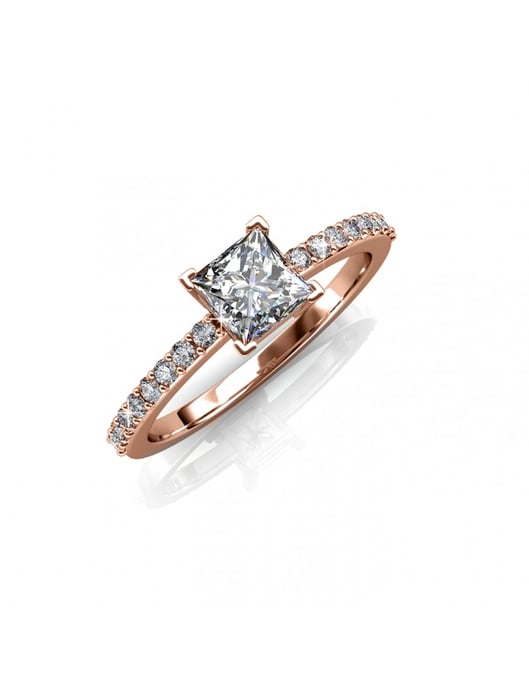 Eenvoudige vierkante ring - Oostenrijks kristal - Image 1