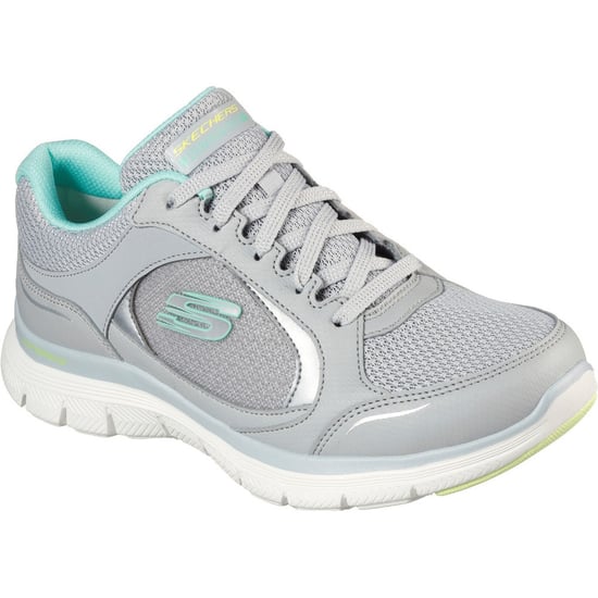 Skechers Flex Appeal 4.0 True Clarity Leren Damessneakers Grijs / Veelkleurig - Image 1