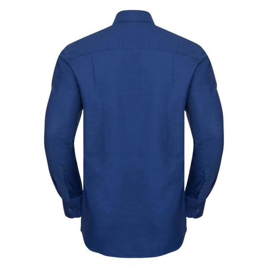 Russell Collectie Heren Lange Mouw Easy Care Oxford Shirt (Helder Koninklijk) - Image 2