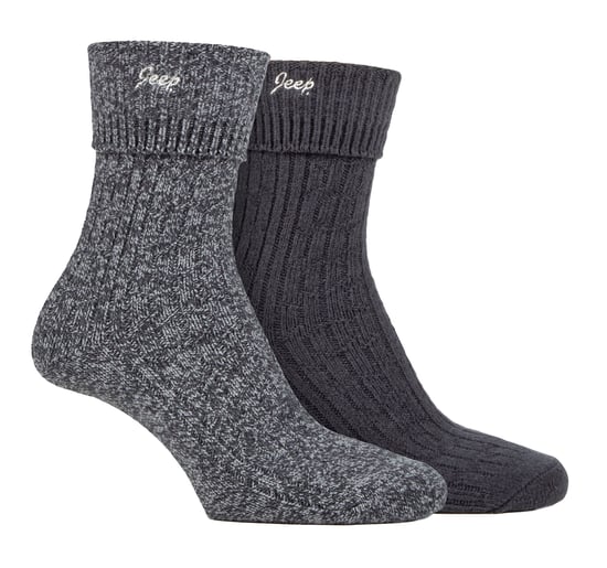Dames Turn Cuff Sokken | Jeep | Wandelsokken Voor Vrouwen, Comfortabele Prestaties Polyester Sokken - Antraciet / Leisteen - Image 1