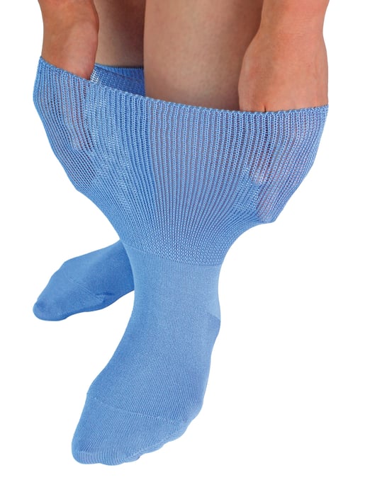 Dr.Socks - Extra brede bamboe oedeemsokken - Blauw - Image 1