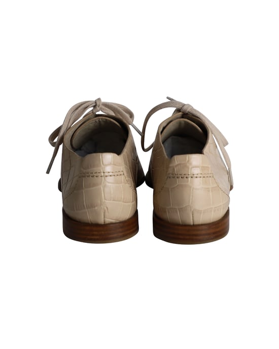 Alexander Wang Ingrid Croc-Embossed Oxfords in Beige Kalfsleer - Image 4