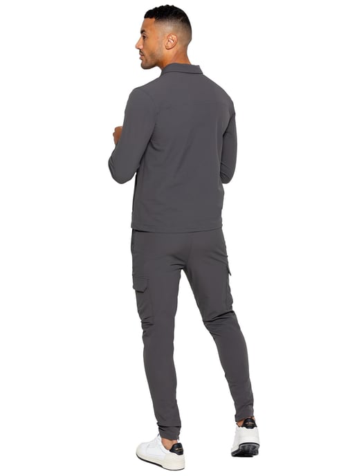Enzo | Heren Cargo Shacket Trainingspak Set - Grijs - Image 3