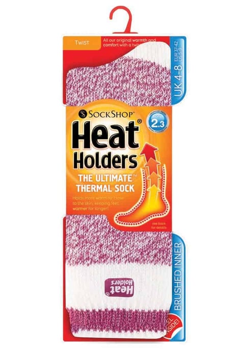 Heat Holders - Thermische sokken met damespatroon - Berry Block Twist - Image 2