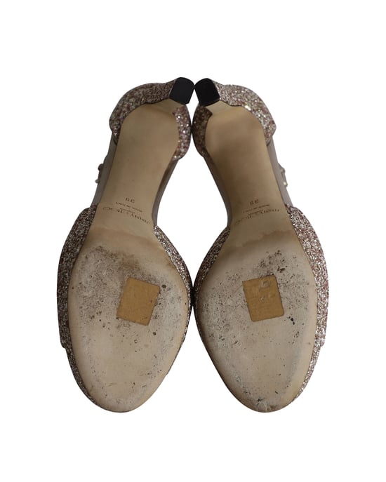 Jimmy Choo Plateausandalen in Roze Glitters - Image 6