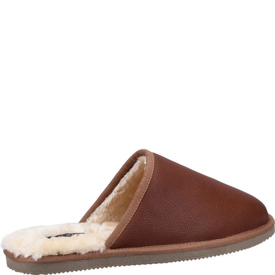 Hush Puppies Heren Coady Leren Slippers (Tan) - Image 4