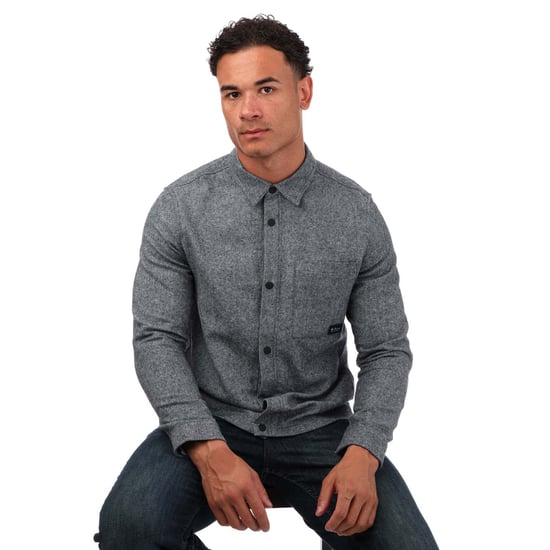 Heren Ben Sherman Geborsteld Twill Overshirt in Navy - Image 4