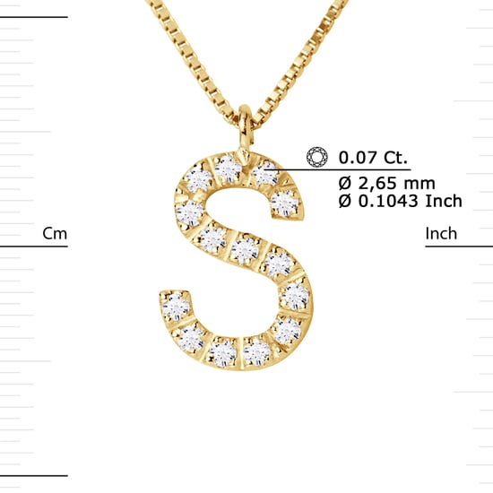 DIADEMA - Necklace with Diamonds - S - Yellow Gold