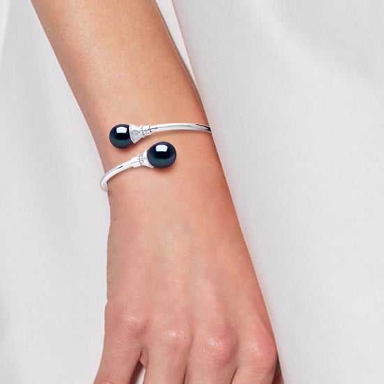 YOU & ME Bracelet Freshwater Pearl 11-12 mm Black 925