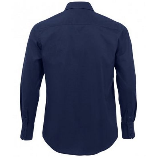 SOLS Heren Brighton Lange Mouw Gepast Werkoverhemd (Donkerblauw) - Image 2