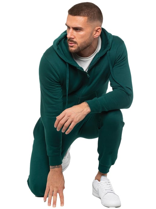 Enzo | Heren Zip Hoodie Tracksuit Set - Groen - Image 6