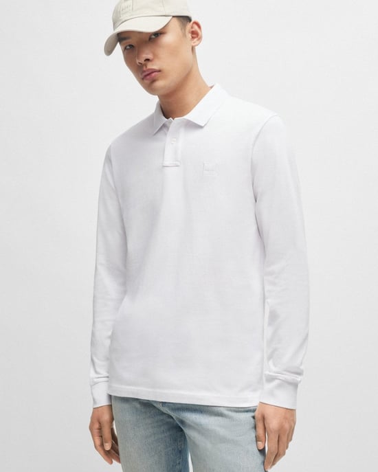 BOSS Orange Passerby Heren Langdurige Stretch-Katoen Polo Shirt met Logo Patch - Image 1