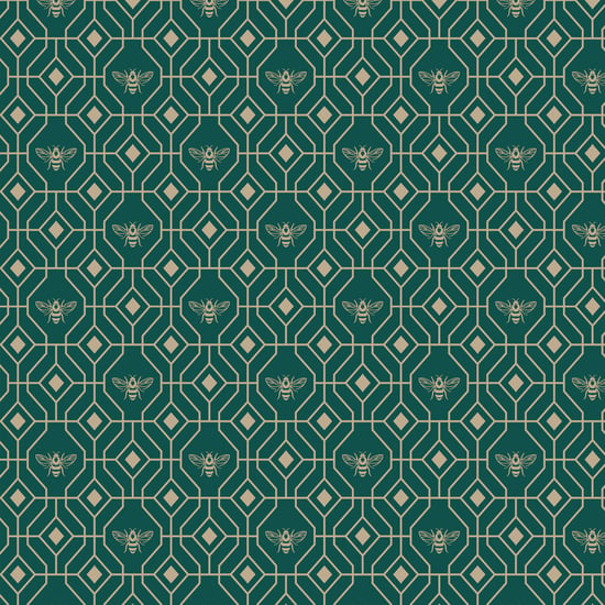 Bee Deco Gouden Geometrische Folie Behang - Image 3