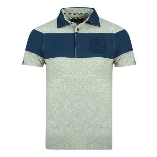 Aquascutum kleurblok Aldis Crest borstlogo grijs poloshirt - Image 1