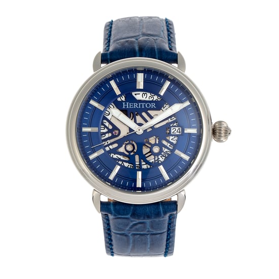Heritor Automatische Mattias Leren Band Horloge met Datum - Image 1