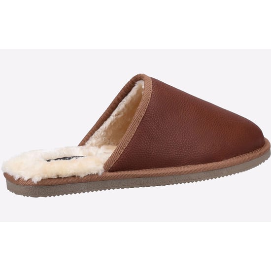 Hush Puppies Heren Coady Leren Slippers (Tan) - Image 2