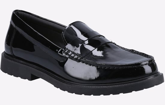 Hush Puppies Verity Slip On Dames Leren Zwarte Patent Instappers - Image 2