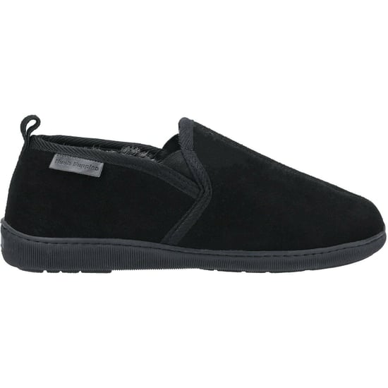 Hush Puppies Heren Arnold Slip On Leather Slipper (Zwart) - Image 2