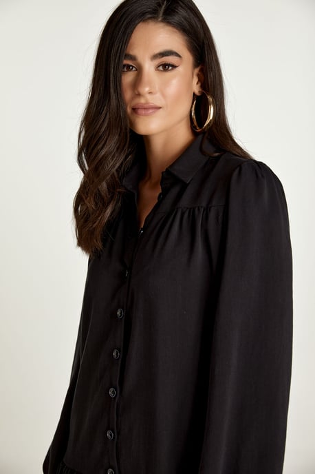 Zwarte Tencel jurk met knopen - Image 4