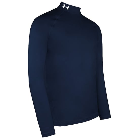 Under Armour ColdGear White Navy Infrared Fitted Golf Mock Baselayer 1366269 408