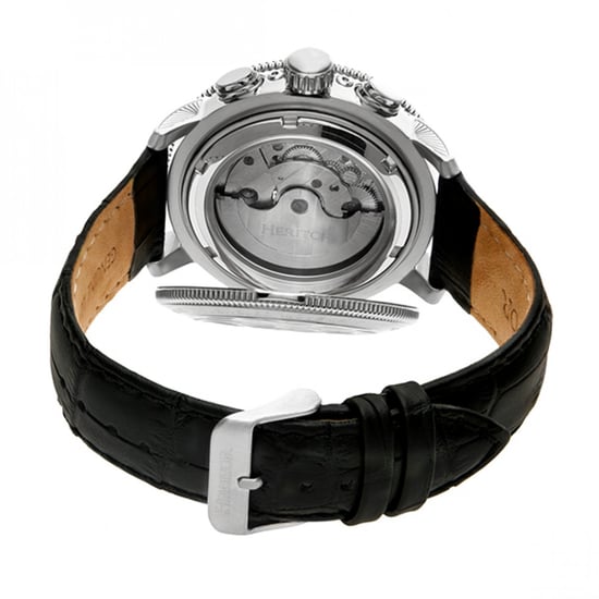 Heritor Automatische Aura Heren Semi-Skelet Leerband Horloge - Image 4