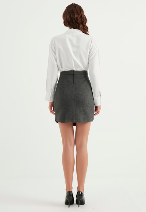 Button Detailed Skirt