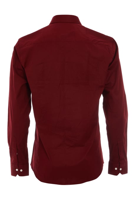Long Sleeve Plain Shirt in Red