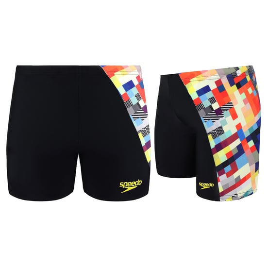 Speedo All Over Print Glichcode Digital Black Junior Swim Shorts 8 11732D832
