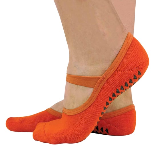Set van 2 antislip yogasokken voor dames met bandjes - Oranje - Image 1