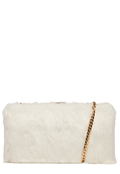 Faux Fur Clutch Bag & Chain