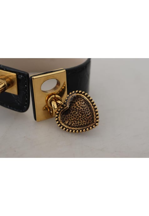 Zwart Lederen Hart Sleutelhanger Armband - Image 4