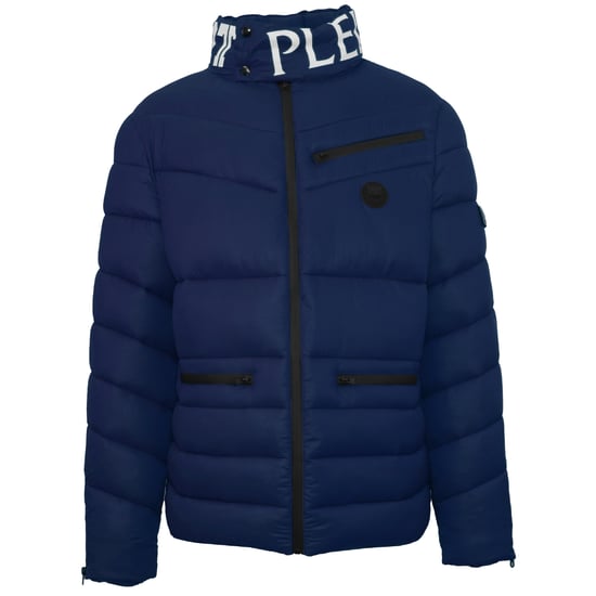 Plein Sport Padded Bold Logo Navy Blue Jacket - Image 1