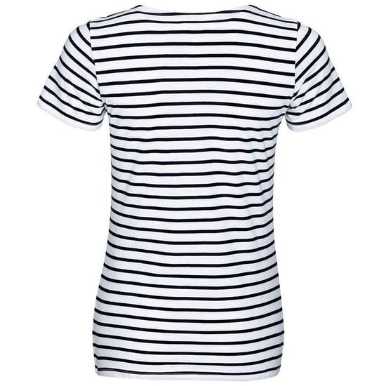 SOLS Dames/Dames Miles Gestreept Rond Hals T-shirt (Wit/Zwaar) - Image 2