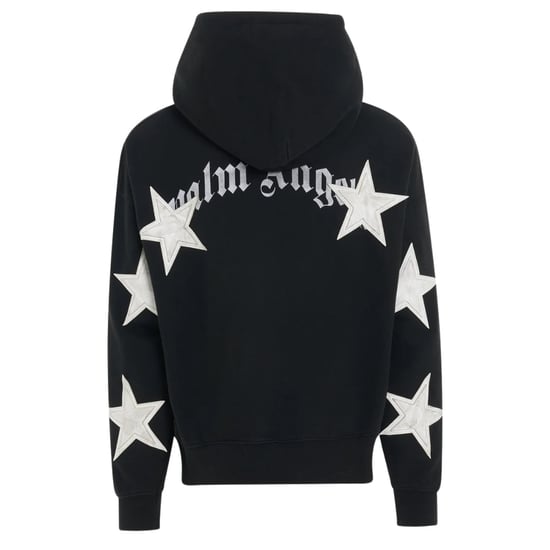 Palm Angels Patched Stars Black Vintage Hoodie