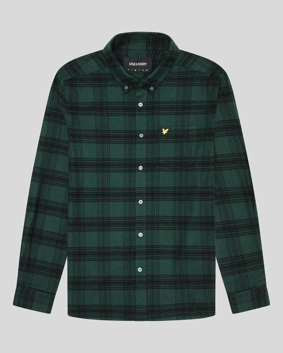 Lyle & Scott Tonal Check Flannel Shirt Blue