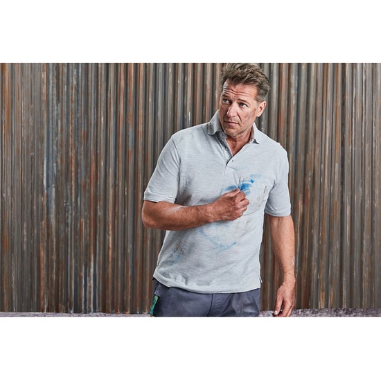 Russell Europa Heren Werkkleding Korte Mouwen Katoenen T-Shirt (Licht Oxford) - Image 4