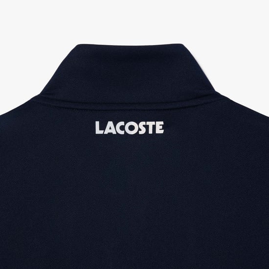Men's Lacoste Sportsuit Striped Tennis Sweatshirt in Navy-White