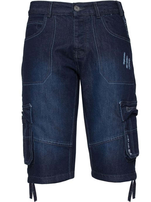 Enzo Heren Cargo Combat Denim Short - Image 4