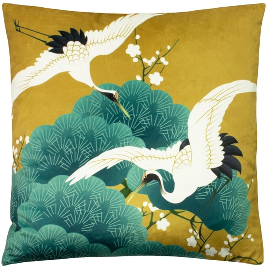 Paoletti Kensho Japanese Nature-Inspired Velvet Feather Filled Cushion