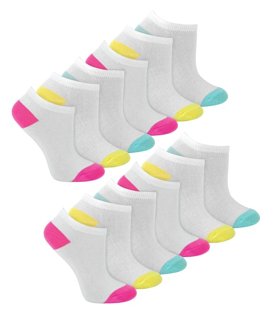 12 paar laag uitgesneden sneakersokken voor meisjes in wit - Wit - Image 1