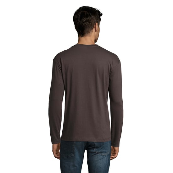 SOLS Heren Monarch T-shirt met lange mouwen (Donkergrijs massief) - Image 2