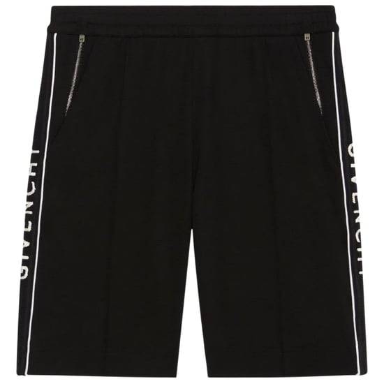Givenchy Classic Fit Branded Side Logo Black Shorts