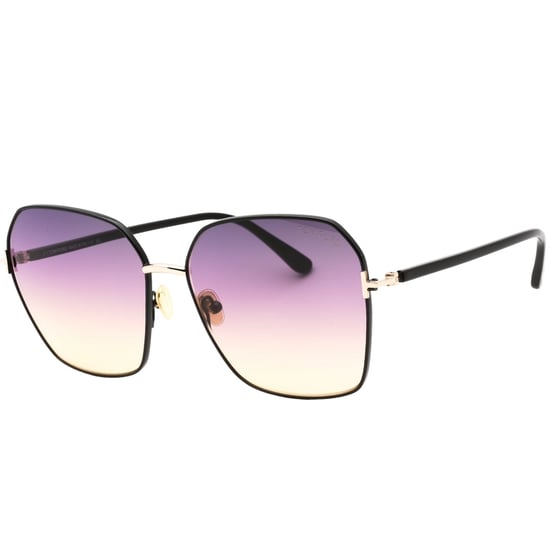 Tom Ford Claudia-02 Gradient Smoke Lens Shiny Black Sunglasses